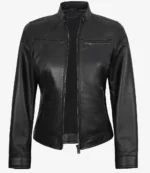 Bickford Women's Black Real Leather Biker Style Jacket - Image 4