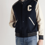 Appliquéd Bomber Jacket | Artisanal Wool Blend & Leather Statement