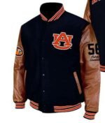 Auburn Varsity Jacket | Classic Brown & Black Letterman Style