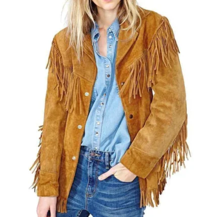 Authentic Suede Leather Fringed Coat: Premium Western & Native American Style