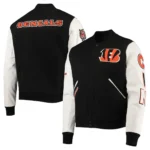 Bengals Varsity Jacket | Cincinnati Bengals Black & White Tiger Stripe Jacket