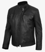 Bickford Men's Black Real Leather Biker Jacket