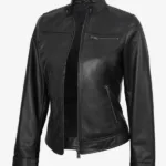 Bickford Women's Black Real Leather Biker Style Jacket