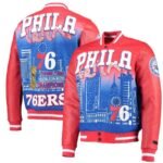 Elevate Your Game Day: Philadelphia 76ers Pro Standard Remix Varsity Jacket