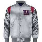 Giants Starter Jacket | Vintage New York Giants Gray Satin NFL Jacket