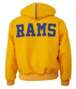 1950 Los Angeles Rams Yellow Wool Hooded Jacket - Image 3
