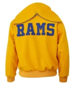 1950 Los Angeles Rams Yellow Wool Hooded Jacket - Image 4