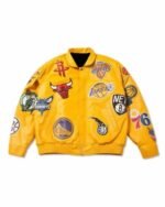 NBA Collage Jacket | Eclectic Wool Vintage Team Logo & Basketball Fan Jacket