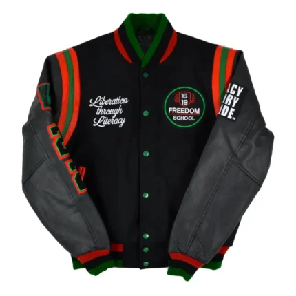 owerful 1619 Freedom School Motto 2.0 Varsity Jacket | Official Wear
