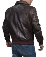 UNSTOPPABLE Grit: The A2 Distressed Aviator Brown Bomber Leather Jacket - Image 2