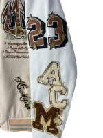 Exclusive AC Milan Off-White Varsity Bomber Jacket | 2026 Release - Image 3
