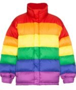 The Unbeatable Rainbow Oversized Quilted Down Jacket | Colorful Winter Shield