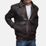 UNSTOPPABLE Grit: The A2 Distressed Aviator Brown Bomber Leather Jacket