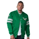 UNSTOPPABLE Icon: The Philadelphia Eagles Starter Green Varsity Jacket