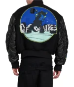 Off-White Varsity Jacket | Virgil Abloh Black Deconstructed Letterman Jacket - Image 3