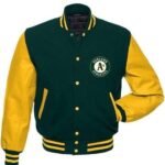 Vibrant Oakland Athletics Jacket | A's Green & Yellow Baseball Varsity Jacket