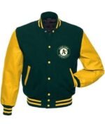 Vibrant Oakland Athletics Jacket | A's Green & Yellow Baseball Varsity Jacket