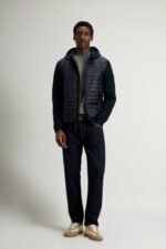 Allen Hybrid Jacket in Ripstop Nylon - Men - Blue