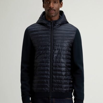 Allen Hybrid Jacket in Ripstop Nylon - Men - Blue