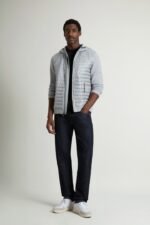 Allen Hybrid Jacket in Ripstop Nylon - Men - Gray