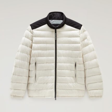 Bering Tech Lightweight Hybrid Down Jacket in Microfibre - Men - White