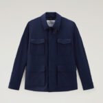 Field Jacket in Matt Finish Stretch Nylon - Men - Blue