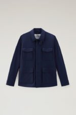 Field Jacket in Matt Finish Stretch Nylon - Men - Blue