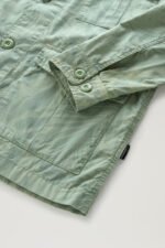 Garment-Dyed Shirt Jacket in Printed Pure Cotton - Men - Green