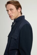 Hybrid Jacket in Two-Layered Fabric - Men - Blue
