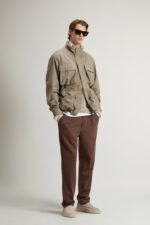 Jacket in Olmetex Sueded Nylon with Faded Motif - Men - Green