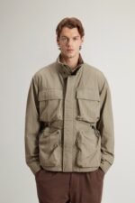 Jacket in Olmetex Sueded Nylon with Faded Motif - Men - Green