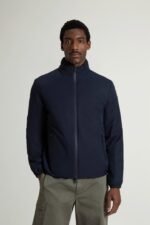 Padded Sailing Bomber Jacket in Two-Layered Fabric - Men - Blue