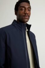 Padded Sailing Bomber Jacket in Two-Layered Fabric - Men - Blue