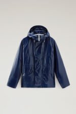 Resine Jacket in Ripstop Fabric with Hood - Men - Blue