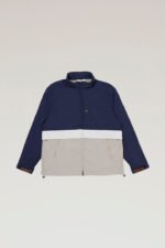 Ripstop Nylon Jacket with Foldable Hood - Unisex - Blue