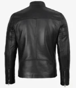 Men's Real Lambskin Leather Black Biker Style Jacket - Image 2