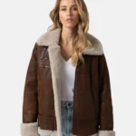Bomber Brown B3 Sheepskin Leather Jacket Women