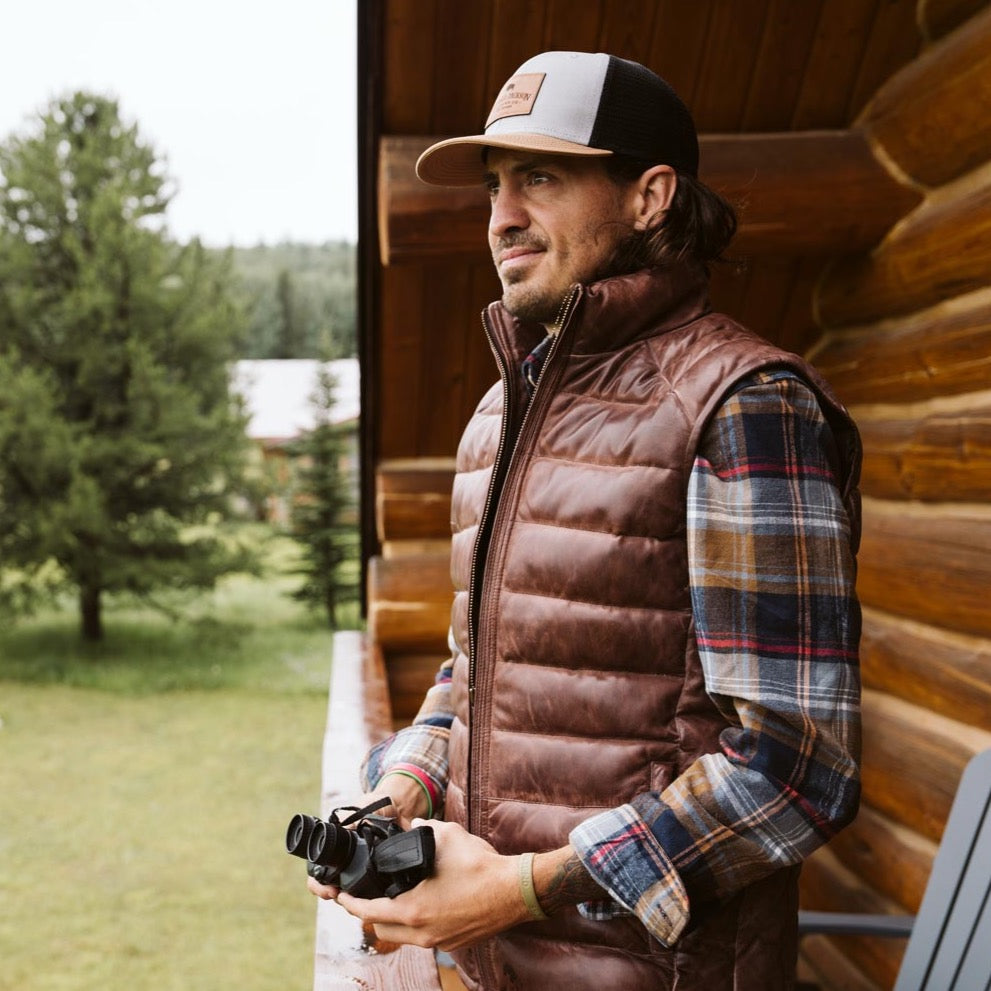 Bridger Leather Down Vest | Dark Brown Bridger Leather Down Vest | Dark Brown