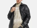 Men's Over sized Cowhide Longways Leather Blazer