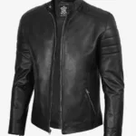Men's Real Lambskin Leather Black Biker Style Jacket