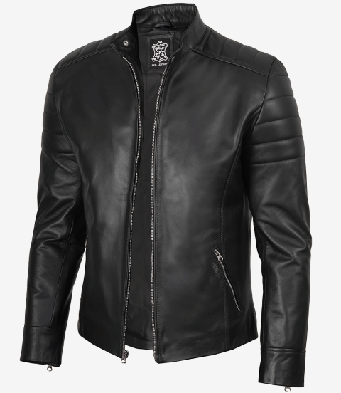 Men's Real Lambskin Leather Black Biker Style Jacket Men's Real Lambskin Leather Black Biker Style Jacket