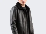 Reversible Kyelder Sheepskin Black Shearling Jacket