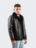 Reversible Kyelder Sheepskin Black Shearling Jacket