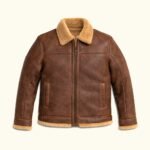 Shearling Leather Bomber Jacket | Grizzly Brown