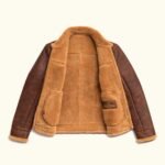 Shearling Leather Bomber Jacket | Grizzly Brown