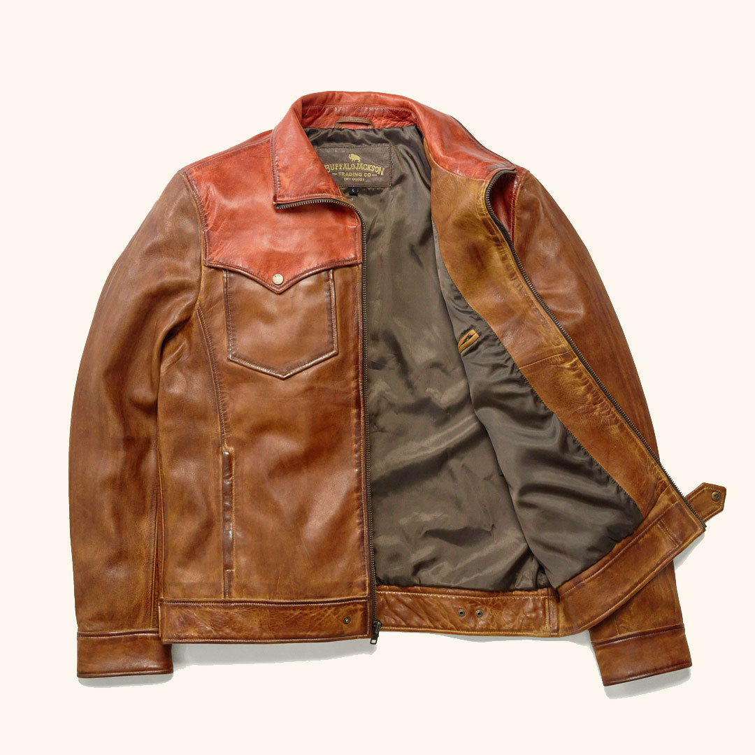 Western Elkhorn Leather Jacket | Copper and Whiskey Western Elkhorn Leather Jacket | Copper and Whiskey
