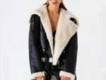 Women REAL AVIATOR Oversized Shearling Leather Jacket