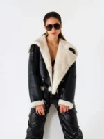 Women REAL AVIATOR Oversized Shearling Leather Jacket