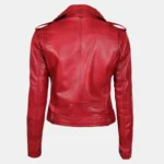 Margaret Women's Bold Red Leather Jacket Ride with Attitude - Image 4